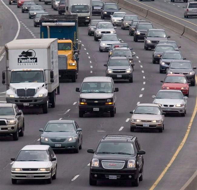 File photo of traffic moving along a congested highway.