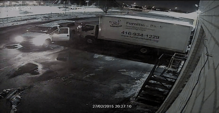Security image provided by Furniture Bank recorded on Feb. 27, 2015.