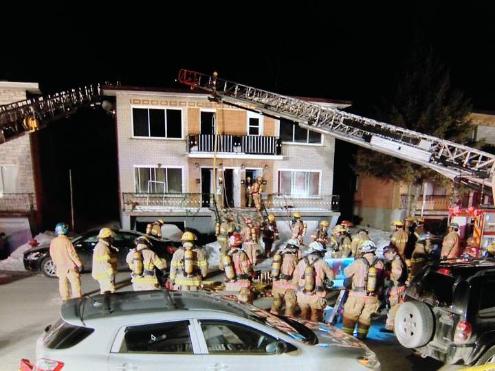 Montreal firefighters battled a blaze in Lasalle on March 23, 2015.