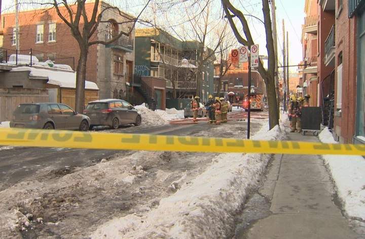 Gaz metro workers were at the scene of a gas leak apparently caused when a gas line was nicked by snow removal vehicles in Plateau-Mont-Royal on Friday, March 6, 2015.