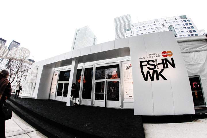 File photo: Outside the tents at Toronto's World MasterCard Fashion Week.