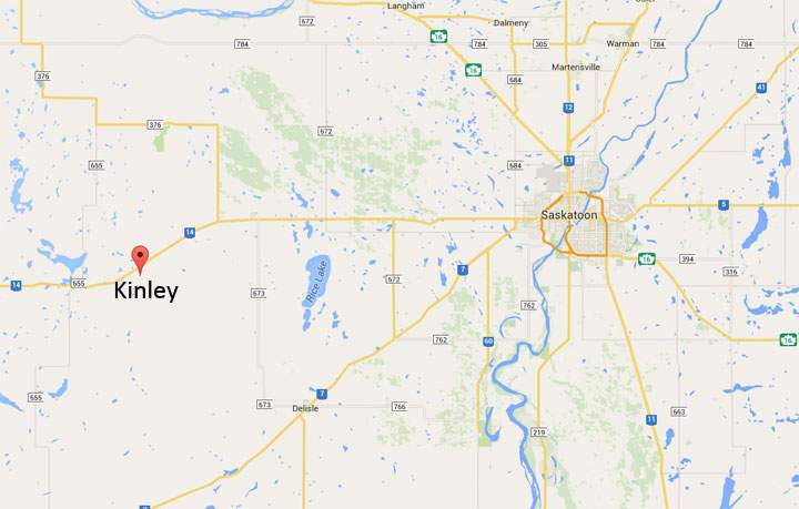 A man was found dead after a submerged vehicle was found upside down near Kinley, Sask. on Saturday.