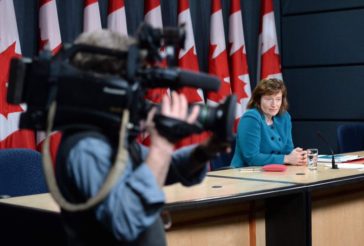 Information Commissioner Suzanne Legault holds a press conference after tabling her report on reforming the Access to Information Act.
