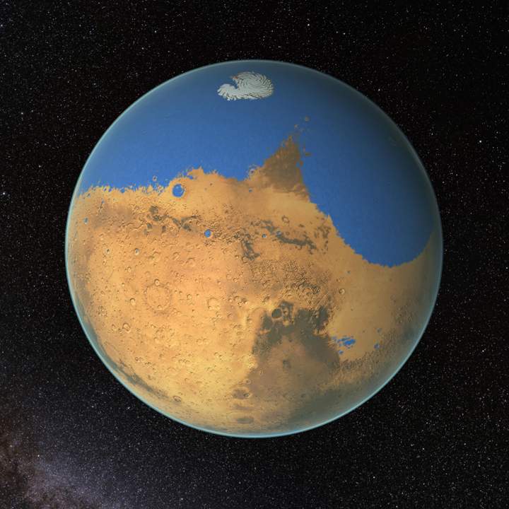 Mars as seen with water