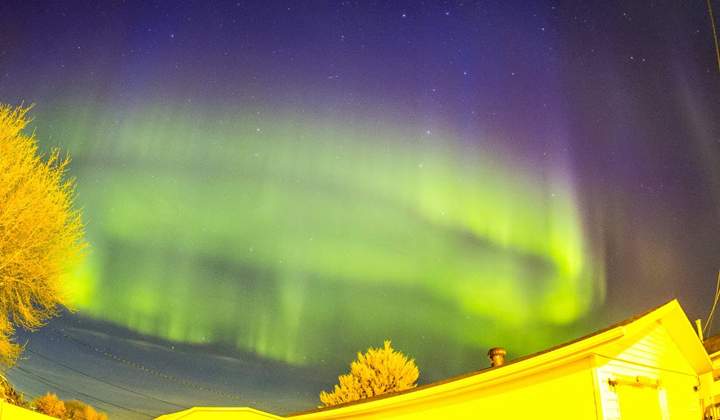 The northern lights as seen from Melville, Saskatchewan.