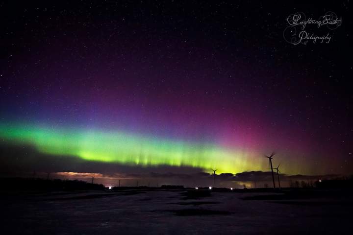 The northern lights near Lucknow, Ontario.