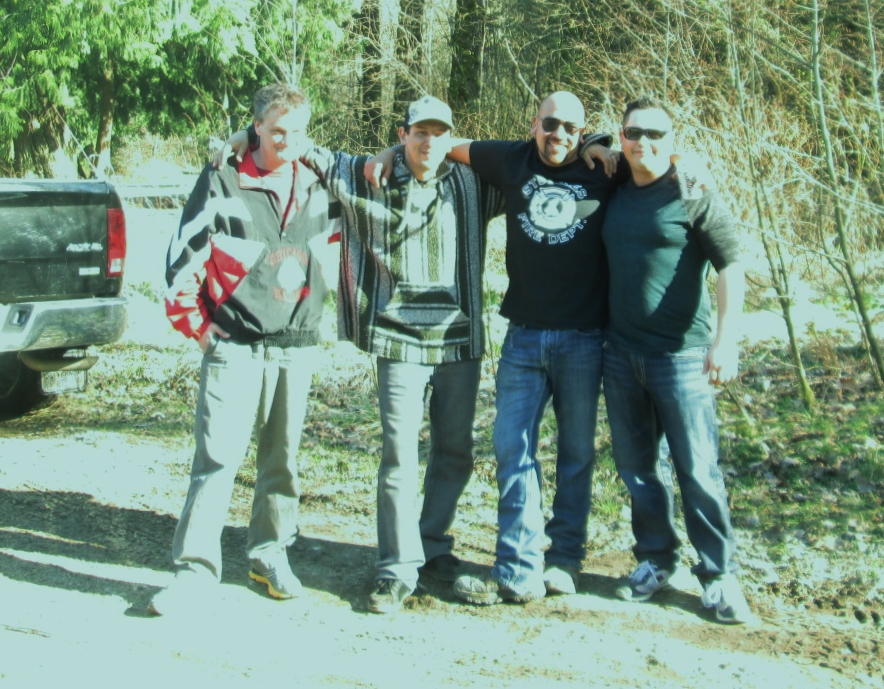 The reunion! From left: Ken Johansen, Rick Curiston, Eddie Carter and Jamie Johnson. 