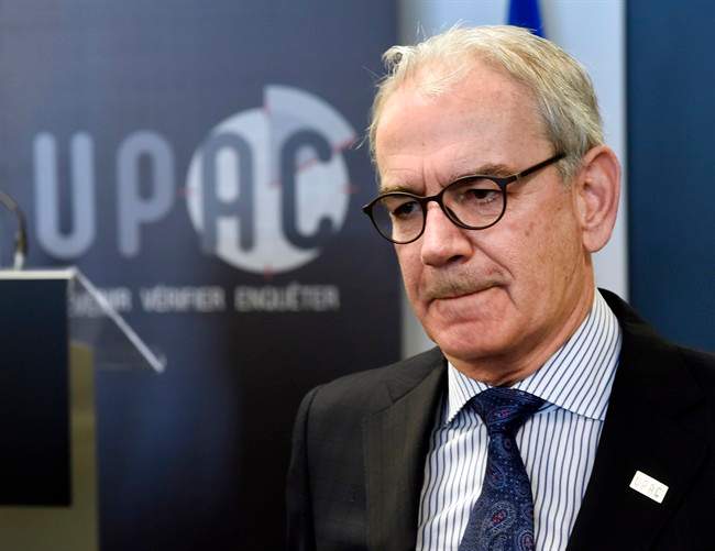 In a new conference Tuesday, Quebec's anti-corruption unit denied statements made by MNA Guy Ouellette, Tuesday, October 31, 2017.