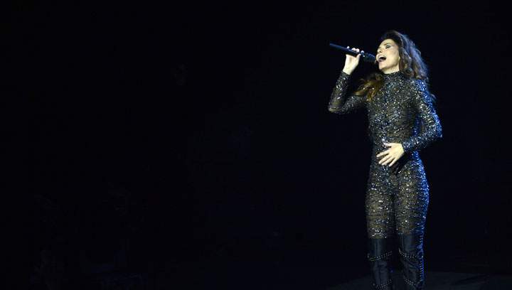 Shania Twain, pictured performing in Las Vegas.