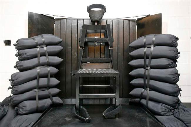 This June 18, 2010, file photo shows the firing squad execution chamber at the Utah State Prison in Draper, Utah. 