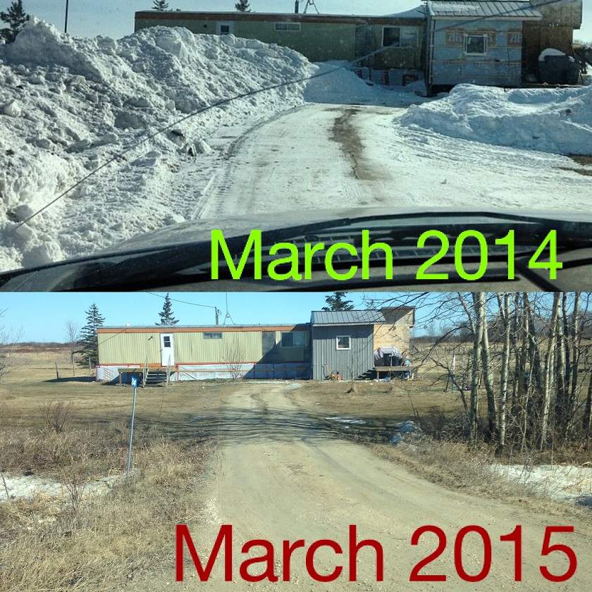 The comparison between 2014 and 2015 is very obvious in this picture sent in from Chandra Hermanson.