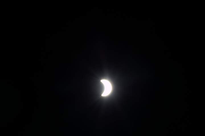 The eclipse as seen from the International Space Station on March 20, 2015.
