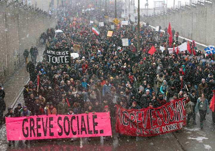 Student protesters in Montreal on Saturday, March 21, 2015.