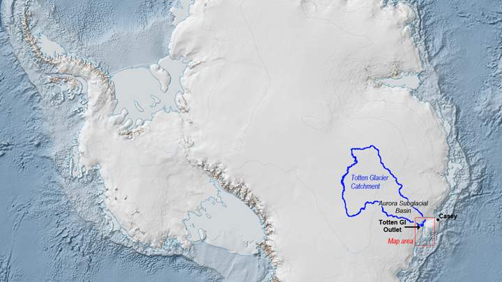 A rapidly melting glacier in Antarctica could cause a rise in global sea-levels.