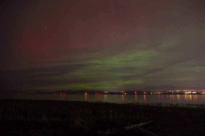 The northern lights over Vancouver.