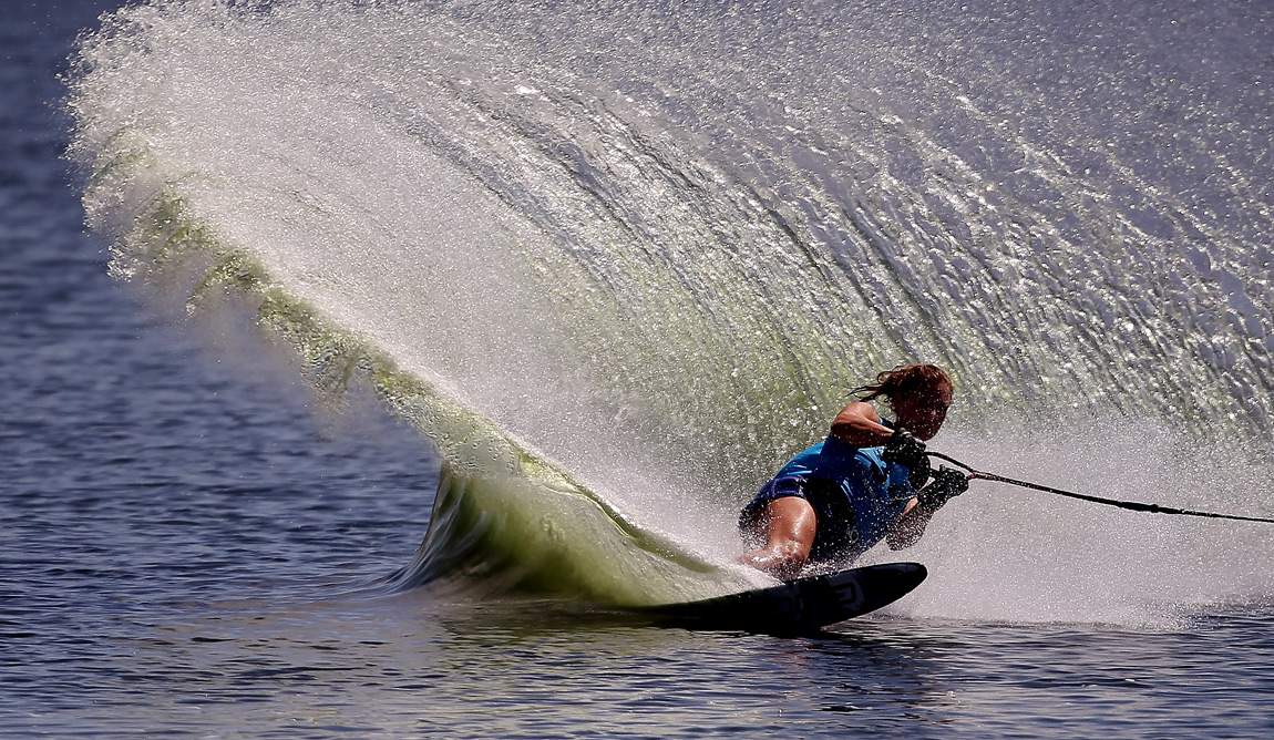 Regina Jaquess of the USA in action during the Women’s Slalom Overall at Boca Laguna Water Ski Club during Day Eight of the XVI Pan American Games on October 22, 2011 in Guadalajara, Mexico.
