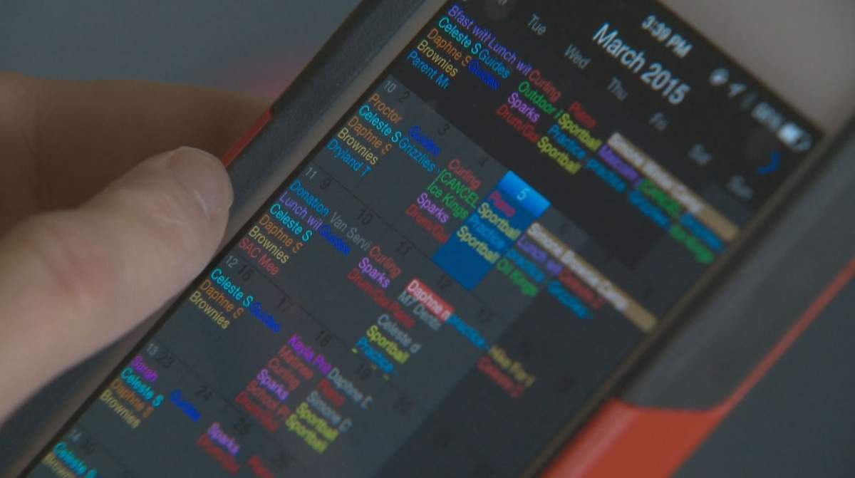Edmonton mom Shawna Wilson colour-codes her family’s schedule to help keep track of her four children and their 14 different activities.