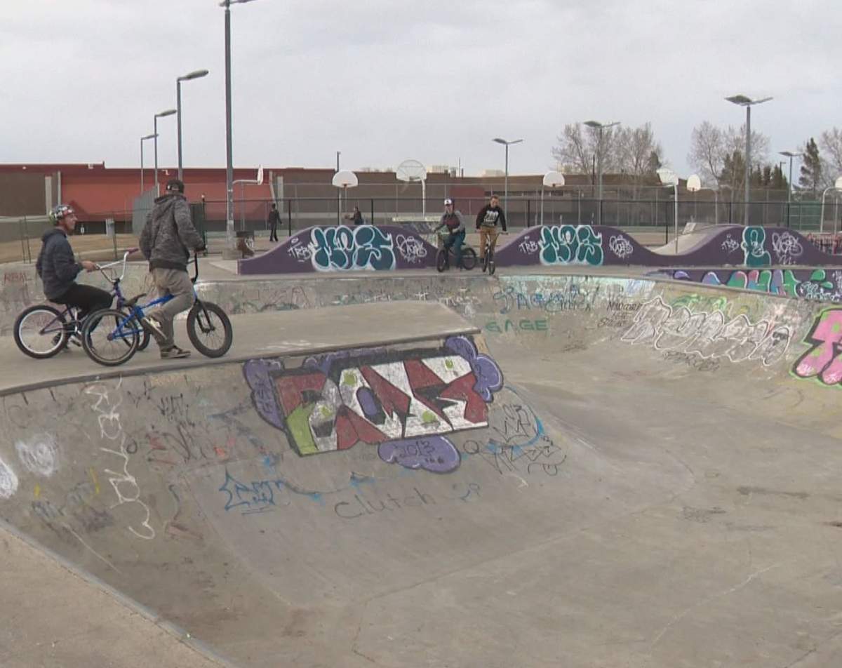 Mill Woods Skate Park on April 6, 2015.