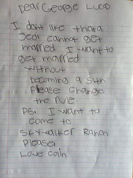 colin letter to george lucas