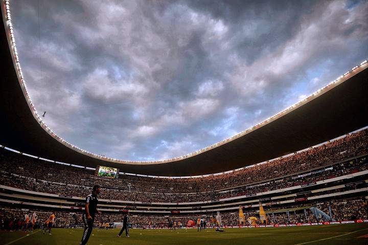 A view of the Azteca Stadium in Mexico City on December 14, 2014. 