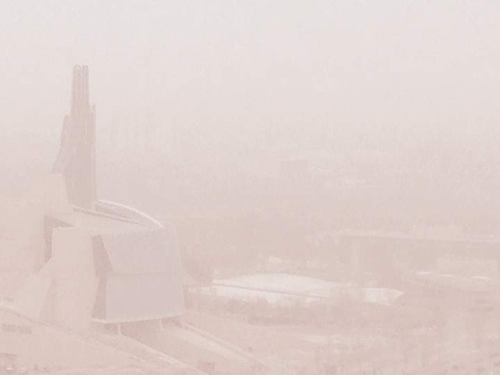 Canadian Museum for Human Rights Winnipeg whiteout snow weather