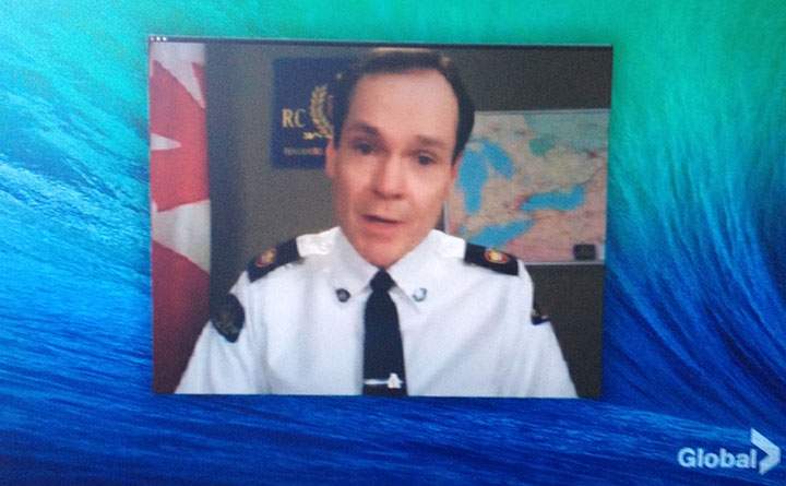 Jonathan Crombie as an RCMP officer who appears via video link in a recent episode of ‘The Good Wife.’