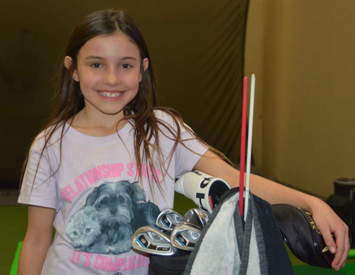 Vanessa Borovilos, 8, is one of three Canadians hoping to win the Drive, Chip and Putt Championship at the Masters golf tournament.