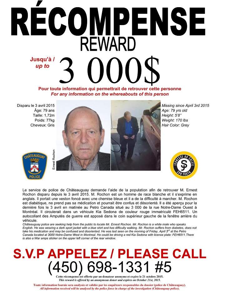 Reward added for missing Chateauguay man - image