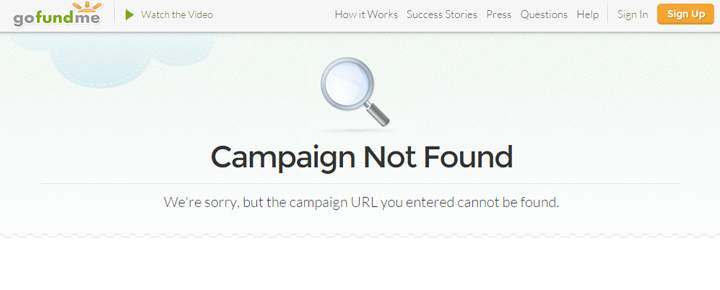 This is what appears after the crowdfunding campaign in support of Michael Slager