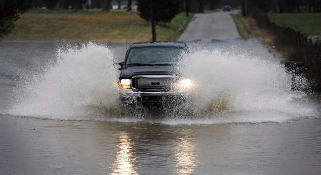 Driving through floodwaters can be dangerous.