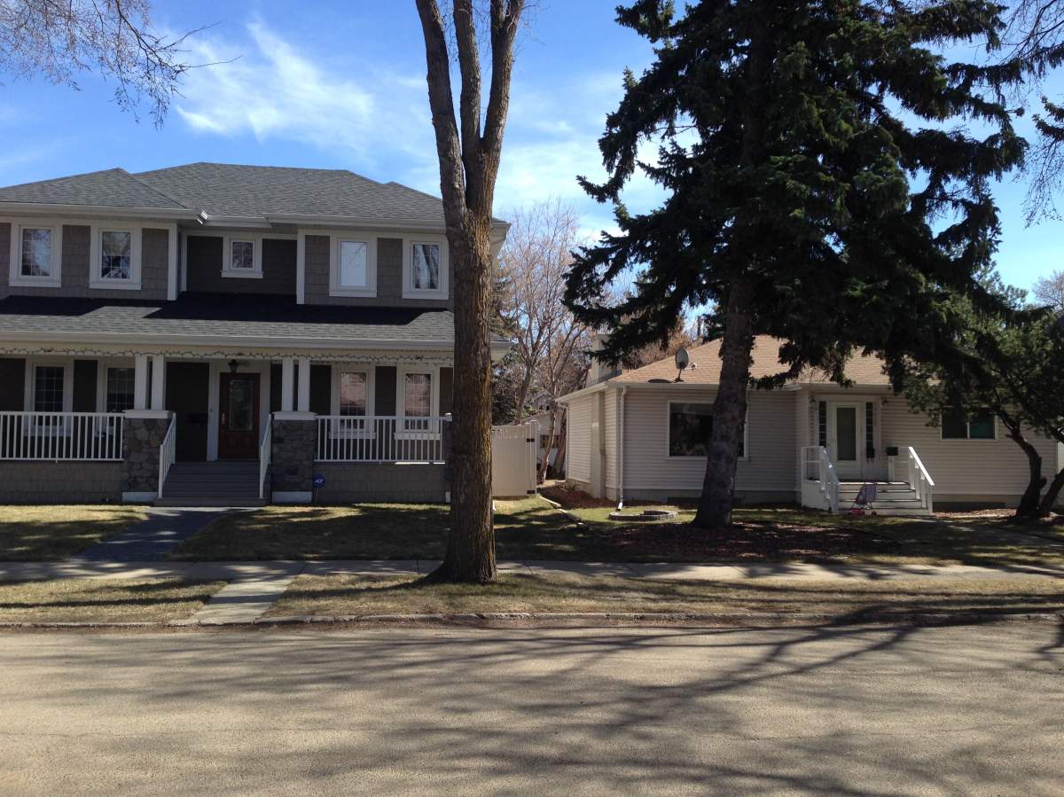 A new home built as infill housing in an older Edmonton neighbourhood. April 13, 2015.