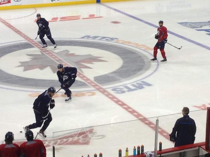 Winnipeg Jets practicing at MTS Centre on Wednesday, April 22, 2015