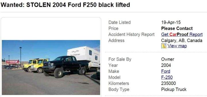 Kijiji stolen truck