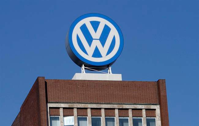 In this Feb. 24, 2011 file photo the Volkswagen logo is photographed at the company's headquarters at the Volkswagen plant in Wolfsburg, Germany.