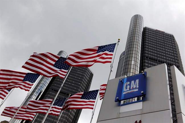 This April 21, 2009, file photo shows General Motors world headquarters in Detroit.
