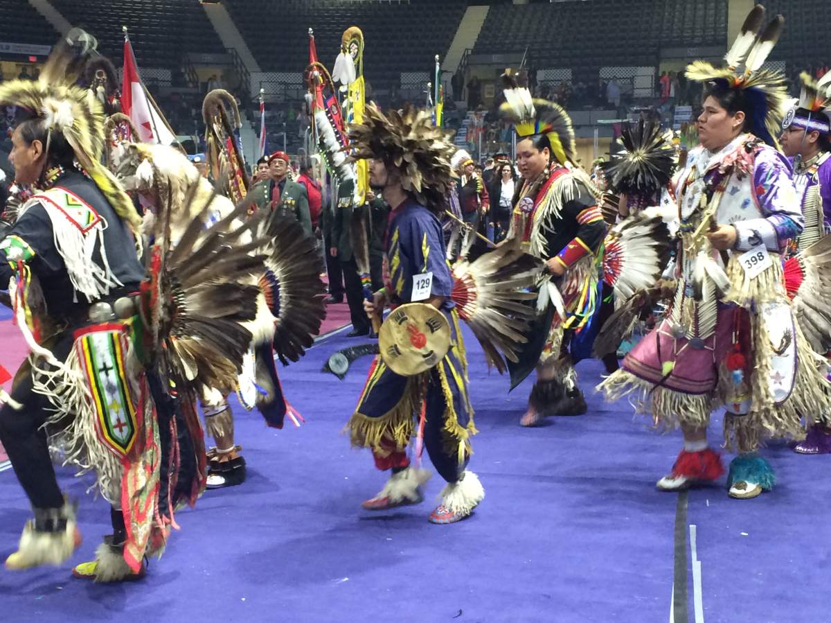Dancers show off traditional clothes at the 37th annual Spring Pow-wow.