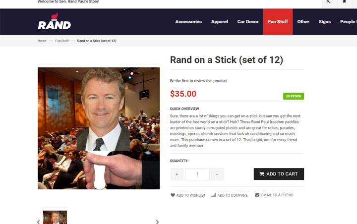 Rand Paul wants you to buy game of cornhole, other strange items - image