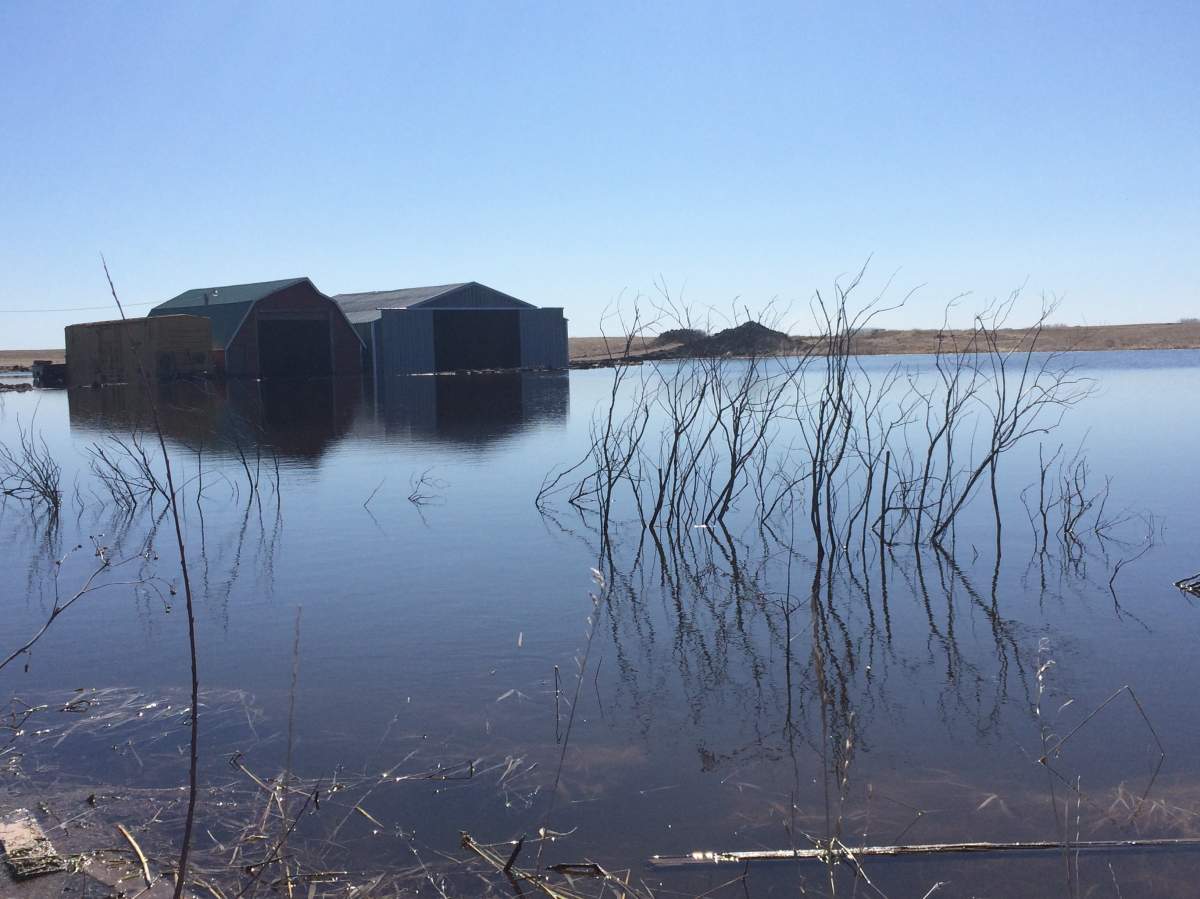 Flooding near Southey, Sask.