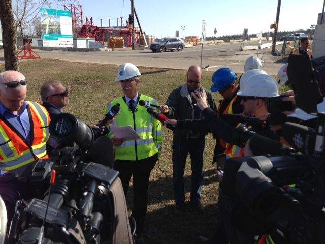 The opening of the Walterdale Bridge has been delayed one year, Wednesday, April 8, 2015.