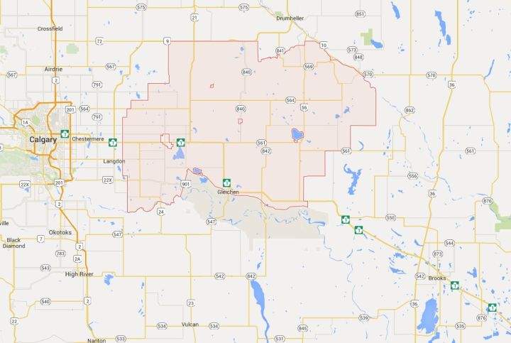 Wheatland County map