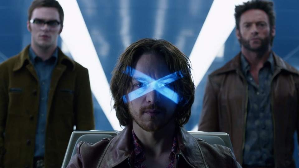 Nicholas Hoult, James McAvoy and Hugh Jackman in 'X-Men: Days of Future Past.'.