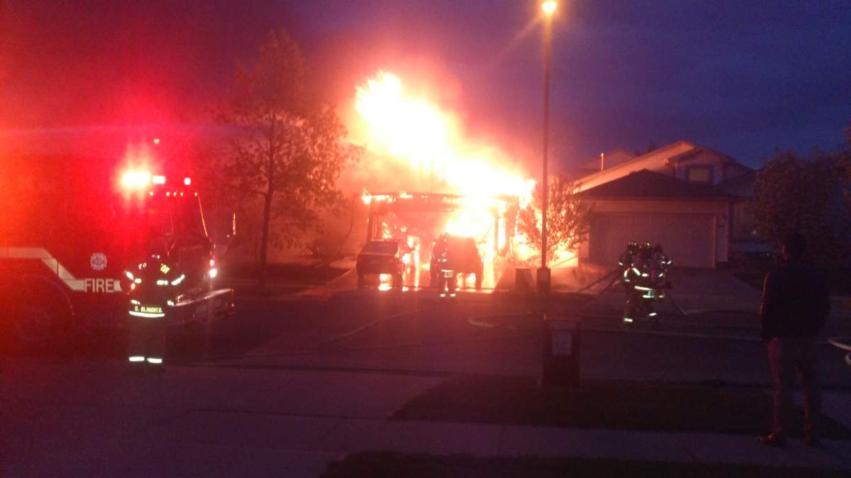 A house near 37 Avenue and 28 A Street went up in flames May 30, 2015.