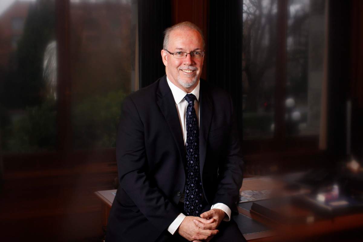 B.C. NDP Leader, John Horgan is photographed in his office at Legislature in Victoria, B.C., Friday December 5, 2014.