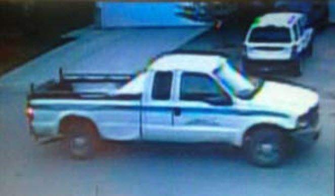 Calgary police have released this image of an older model pickup truck spotted fleeing the scene of two break-ins in southwest Calgary.
