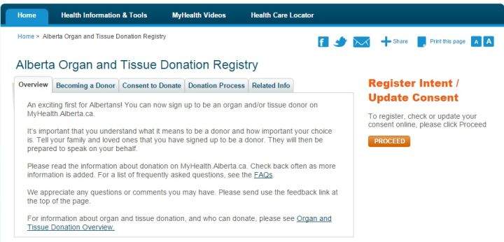 Alberta organ donors