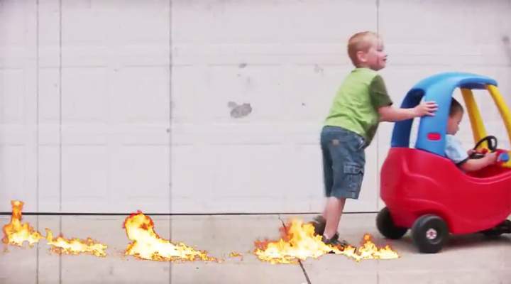 The ad even prompts kids to watch the Sunday debate