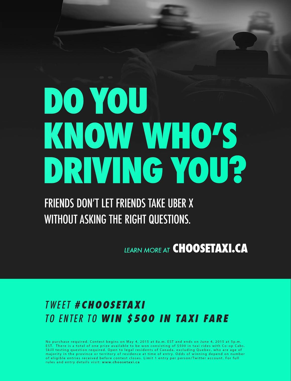 One of Co-Op Cabs’s posters.