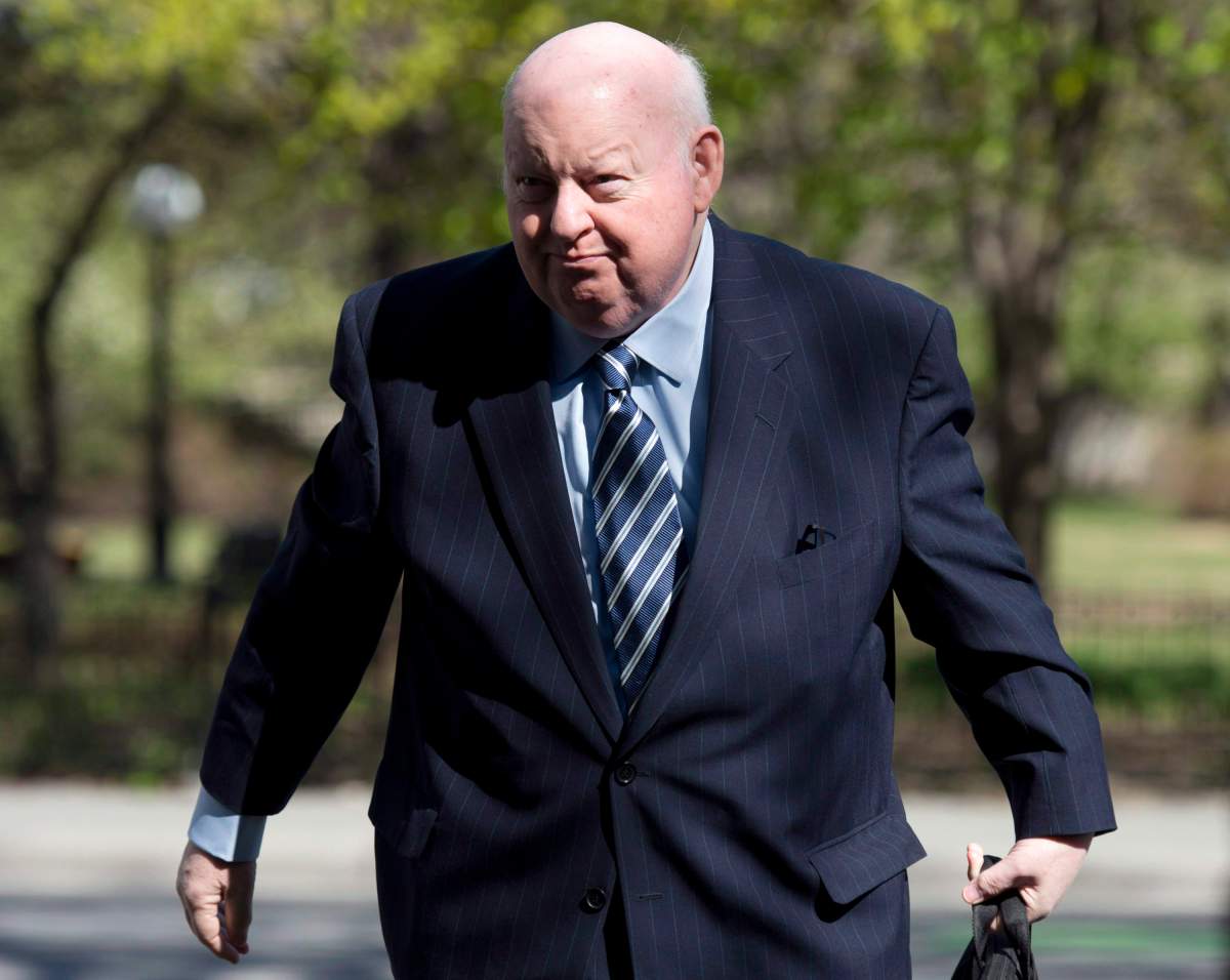 Suspended senator Mike Duffy arrives at the courthouse, Thursday May 7, 2015 in Ottawa. The Senate is using the closed-door hearings involving a disgraced former Liberal senator as a precedent for keeping internal audit information out of the Mike Duffy trial. THE CANADIAN PRESS/Adrian Wyld.