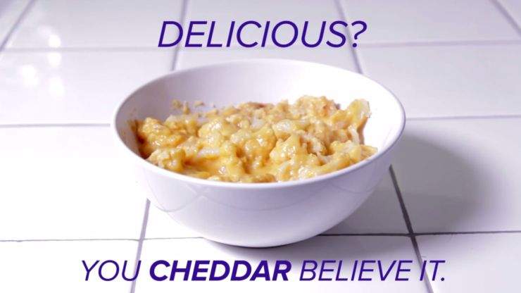 Mac ‘n cheese made healthier with cauliflower.
