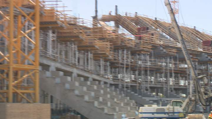 So far, construction of the new stadium is around 41 per cent complete with 270 workers on-site. By August there will be close to 350 workers.